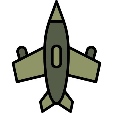 askeri uçak simgesi, vektör tasarımı