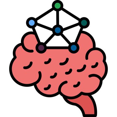 beyin ikonu vektör illüstrasyonu