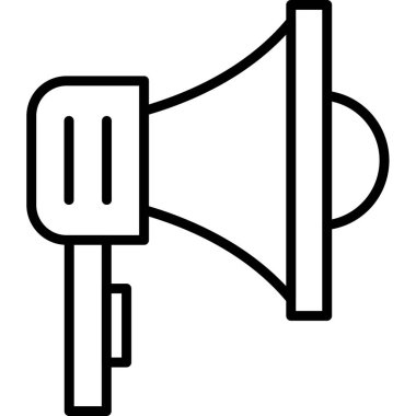 Megafon simgesi. Beyaz arkaplanda izole edilmiş web tasarımı için özet Megafon vektör simgesi