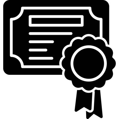 Sertifika. Web simgesi basit illüstrasyon