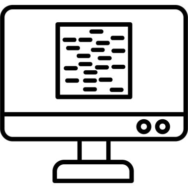 bilgisayar ekranı simgesi, vektör illüstrasyonu