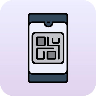 Beyaz arkaplanda izole edilmiş cep telefonu simgesiyle ana hatlı akıllı saat. İnternetle ilgili şeyler. Şeyler simgesi. vektör.