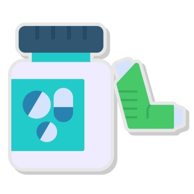 Tıp şişe simgesi, düz stil