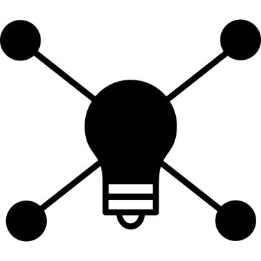 ampul fikir simgesi, vektör illüstrasyon