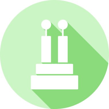 Düz dizaynlı doğum günü pastası simgesi