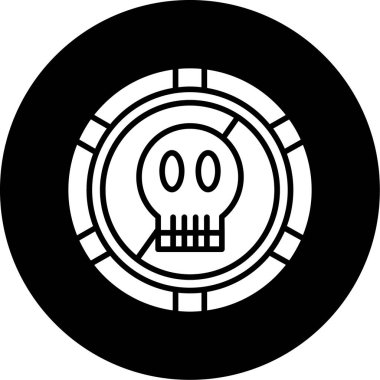 Cadılar Bayramı kafatası simgesi, basit illüstrasyon