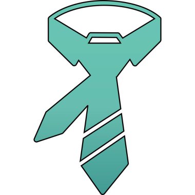 mavi ve beyaz çizgi film kravat simgesi, vektör illüstrasyon tasarımı