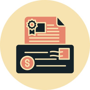 Bill düz simgesi, vektör illüstrasyonu