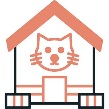 kedi evi simgesi vektör illüstrasyonu
