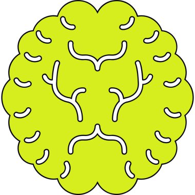 Küçük şirin bir beynin çizgi film çizimi..