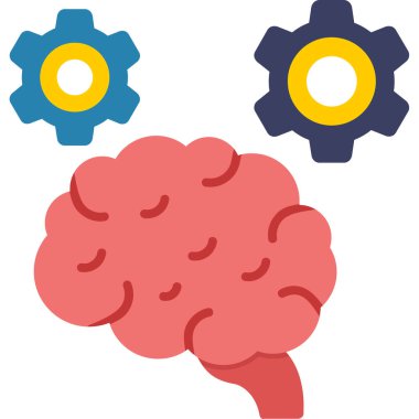 düz stil beyin yaratıcı zihin simgesi