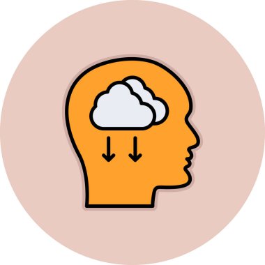 beyin ikonu vektör illüstrasyonu