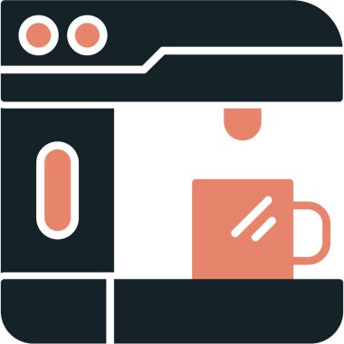 Arka planda izole kahve makinesi simgesi