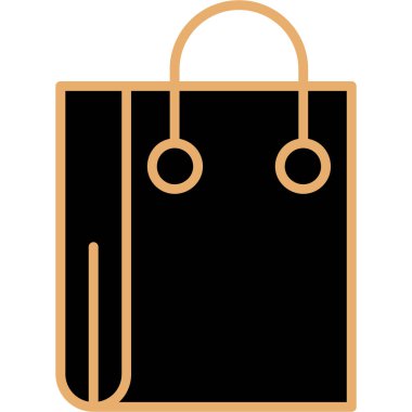 Alışveriş poşeti ikonu. Düz renk tasarımı. vektör illüstrasyonu.