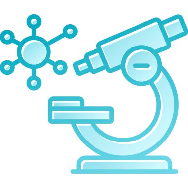 Bilim mikroskobu bilim simgesi - ana hatlar biçiminde