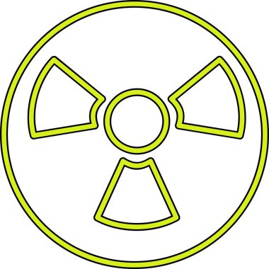 Radyasyon sembolü simgesi. Radyoaktif vektör simgelerinin özet çizimi