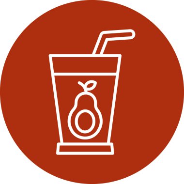 Avokado Taze Meyve Suyu Web simgesi, vektör illüstrasyonu