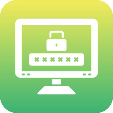 Parola kilidi simgesi düz biçimli