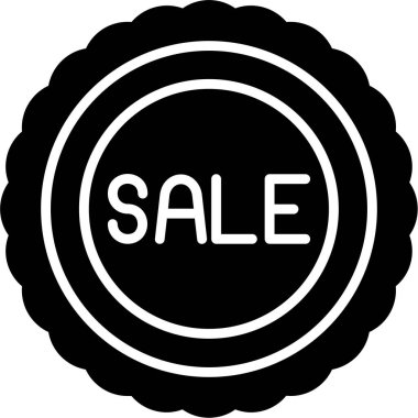 indirimli siyah vektör simgesi.