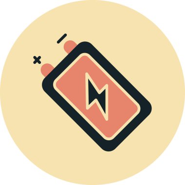 Tek bir pil simgesinin vektör çizimi