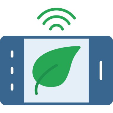 Ekranda yapraklar olan akıllı telefon