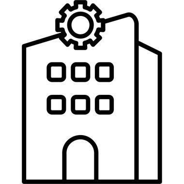 Bina. Web simgesi basit illüstrasyon