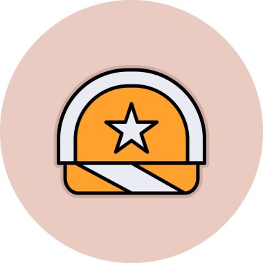 Bir beyzbol kaskı simgesinin vektör çizimi