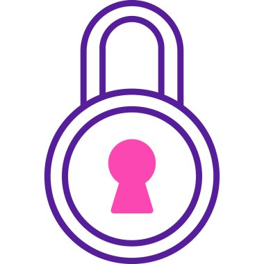 Kilit. Web simgesi basit illüstrasyon