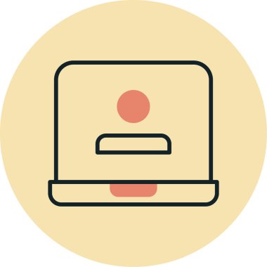 dizüstü bilgisayar simgesi, vektör illüstrasyonu, düz tasarım