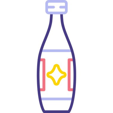 şişe alkol ikonu doldurulmuş - taslak biçimi