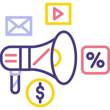 Pazarlama reklam tanıtım simgesi