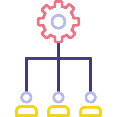 Ağ simgesi. Dişlilerin vektör çizimi