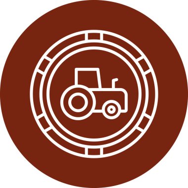 Bir traktör simgesinin vektör illüstrasyonu