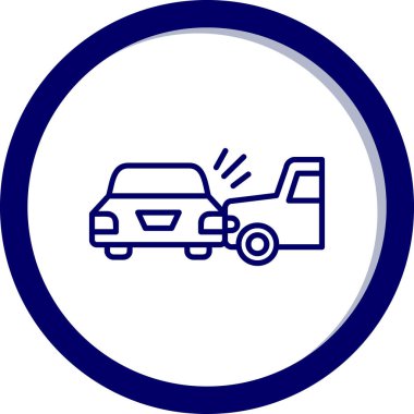 araba kazasında simge vektör çizim