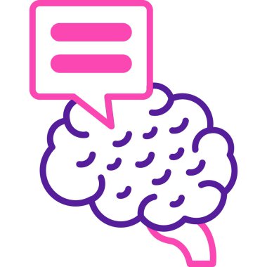 Beyin simgesi olan konuşma balonu.