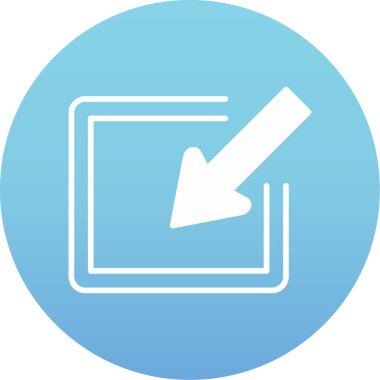 Mavi ve beyaz ok simgesinin vektör çizimi