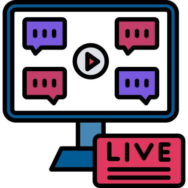 canlı yayın. Web simgesi basit tasarım