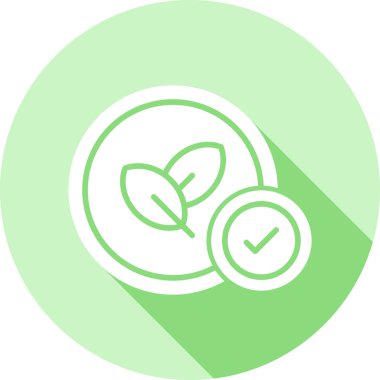 Çevre yeşili yaprak simgesi ile doldurulmuş dış hat biçimi