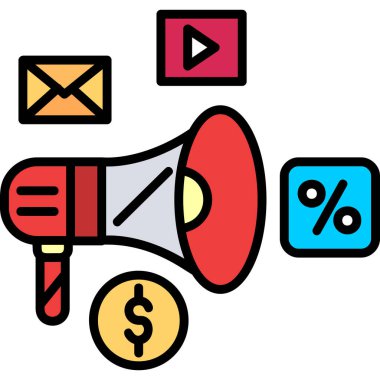 megafon ikon vektör illüstrasyon tasarımı