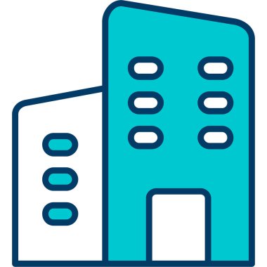 Bina. Web simgesi basit illüstrasyon