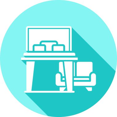 Ofis ve işyeri simgesinin vektör illüstrasyonu