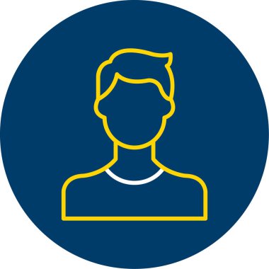 Mavi çizgi simgesi olan adam.