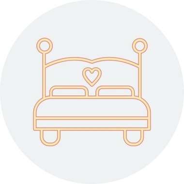 Kolayca değiştirebilen veya düzenleyebilen kalp vektör simgesi olan yatak