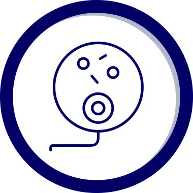 Mavi-beyaz şirin bir bebek oyuncağının vektör çizimi