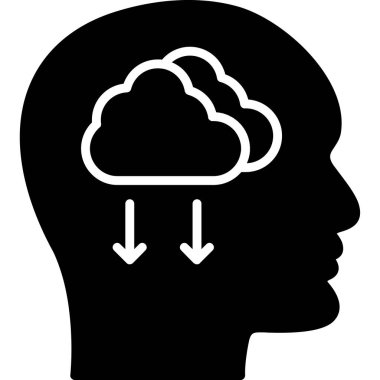 Beyin simgesi, vektör illüstrasyonu