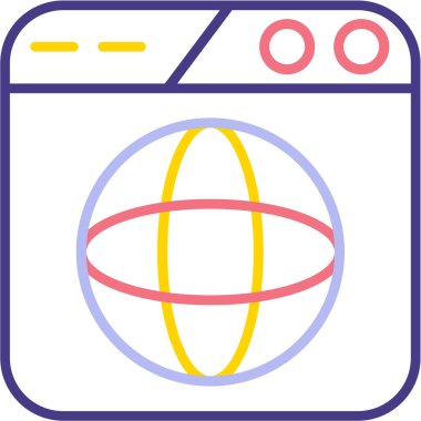 Basit vektör illüstrasyonunun web simgesi