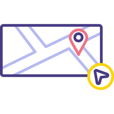 harita konumu ikon vektör illüstrasyonu