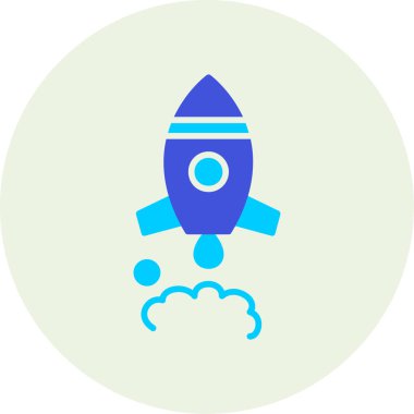Roket. Web simgesi basit illüstrasyon