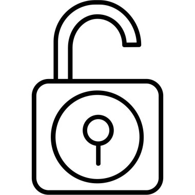 Kilit. Web simgesi basit illüstrasyon