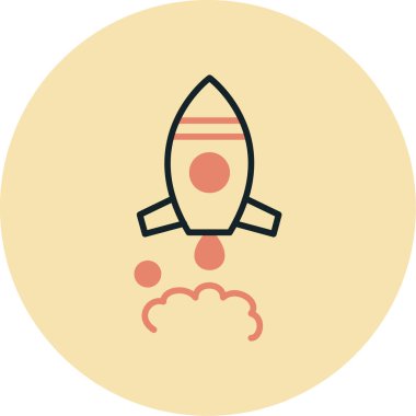 roket ikonu vektör illüstrasyonu